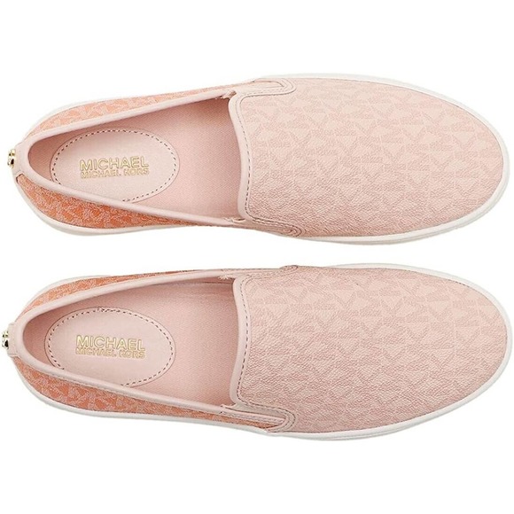 Michael Kors MK Logo Teddi Slip On Platform Sneakers Sherbert 7 Nib $175 - Picture 5 of 8